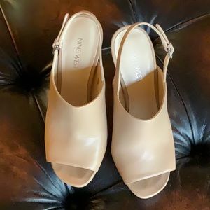 Tan high heel platform